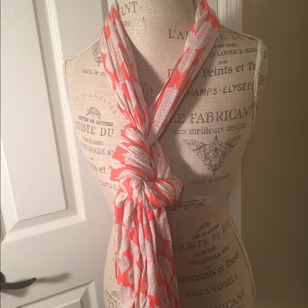 Coral and Gray Scarf